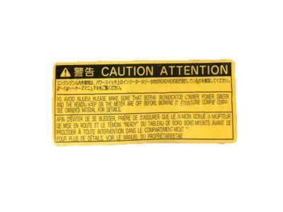 Toyota 47997-60010 Label,  Accumulator Caution,  NO.1