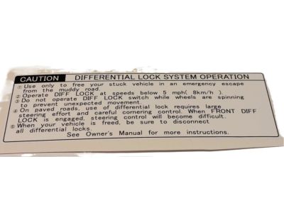 Toyota 41991-60082 Label, Differential