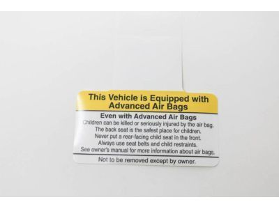 Toyota 74599-0E020 Air Bag Label