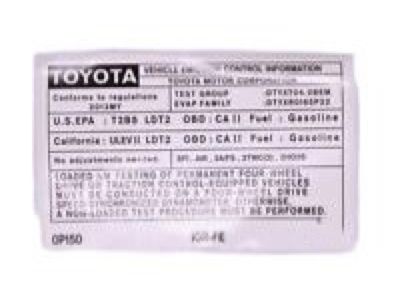 Toyota 11298-28191 Emission Label