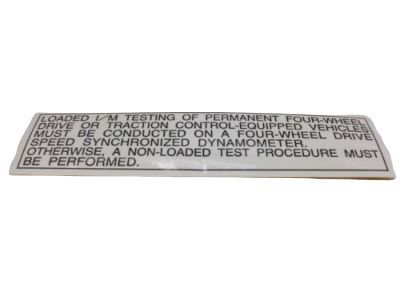 Toyota 11282-74010 Caution Label