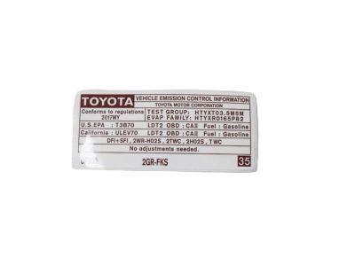 Toyota 42661-0E260 Tire Pressure Label