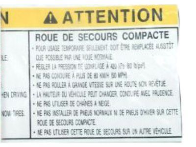 Toyota 42668-42020 Caution Label