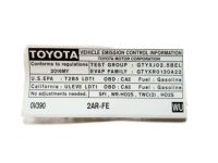 Toyota 11298-36430 Label, Emission Control Information Toyota 11298-36430 Label, Emission Control Information