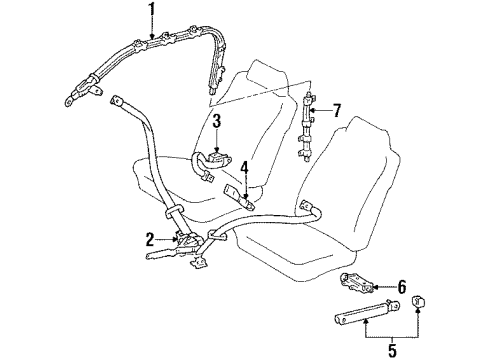 Toyota 73370-32220-03 Belt Assy, Rear Seat 3 Point Type, Outer LH