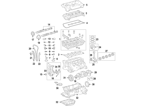 Toyota 19000-36210 Engine Assembly, Partial