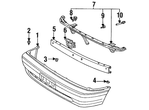 Toyota 52029-16020 Reinforcement Sub-Assy, Front Bumper, Upper