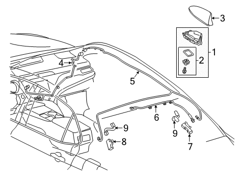 Toyota 86760-06180 Antenna Assembly, TELEPH