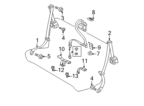 Toyota 73220-21130-B0 Belt Assembly, Front Seat