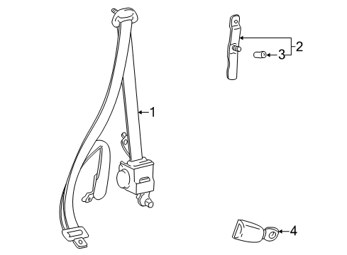 Toyota 73370-42040-B0 Belt Assembly, Rear Seat, Outer