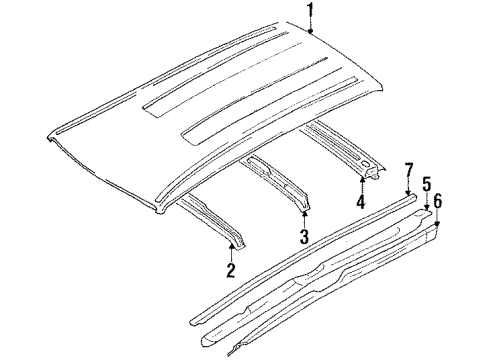 Toyota 61231-13080 Rail, Roof Side, Inner RH