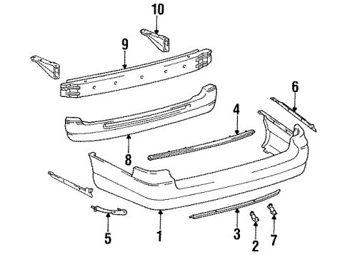 Toyota 52068-06020 Support Sub-Assy, Rear Bumper Side, LH