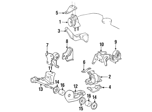 Toyota 12321-74190 Bracket, Engine Mounting, Rear