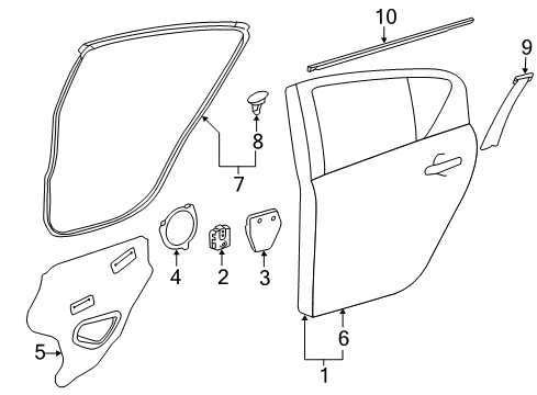 Toyota PZ329-52021 MOULDING,Rear Door,RH