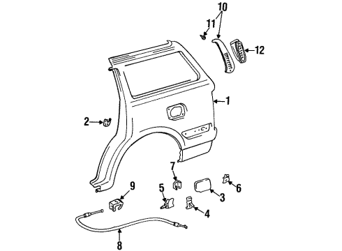 Toyota 60161-60072 Panel, Quarter, RH