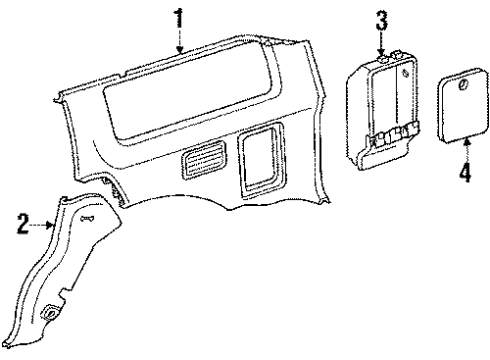 Toyota 64714-89105-03 Cover, Deck Side Trim, RH