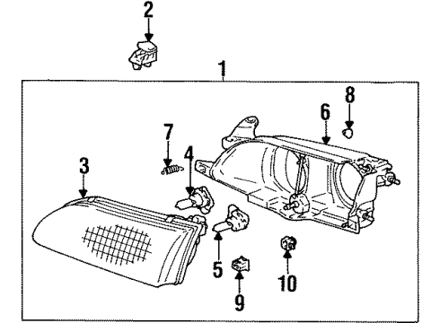 Toyota 81105-1E220 Passenger Side Headlamp Housing Sub-Assembly