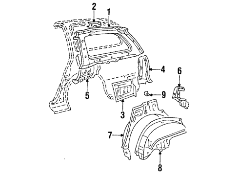 Toyota 61767-13050 Reinforcement, Belt Anchor To Roof Side, Inner LH