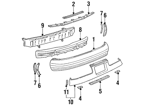 Toyota 52568-20020 RETAINER, Rear Bumper, Upper