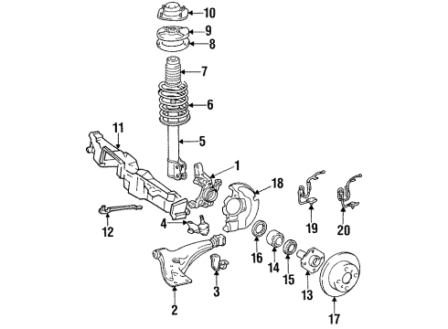 Toyota 43211-16050 Knuckle, Steering, RH