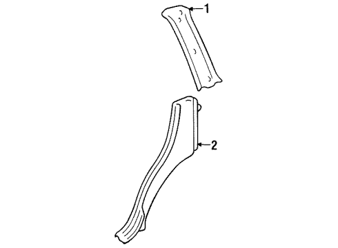 Toyota 62551-60020-E0 Garnish, Rear Seat Side, RH