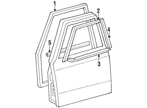 Toyota 75710-90A00 Moulding, Front Door Belt, RH