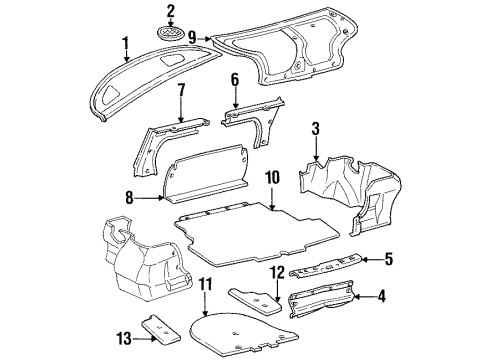 Toyota 64721-12110-C0 Cover, Luggage Compartment Trim, Inner RH