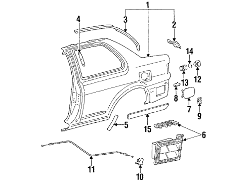 Toyota 61363-16020 Reinforcement, Seat Belt Anchor Side