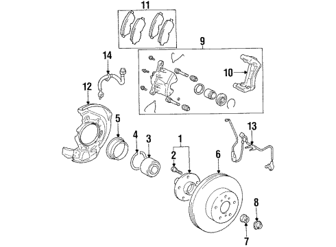 Toyota 04479-50080 Cylinder Kit, Disc Brake, Front