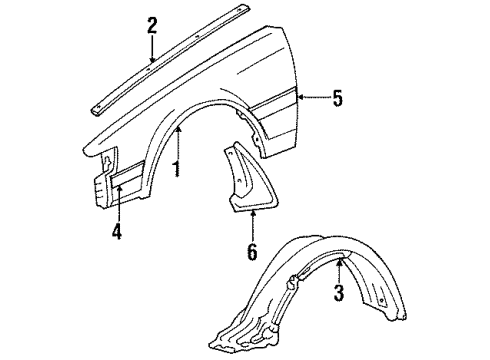 Toyota 53801-20890 Fender Sub-Assy, Front RH