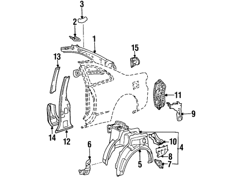 Toyota 61747-20160 Brace, Roof Side Inner To Wheel House, RH