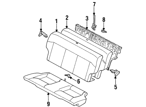 Toyota 71077-1G830-B0 Rear Seat Back Cover (For Bench Type)