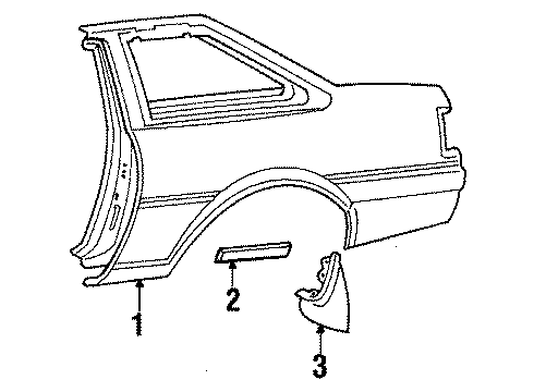 Toyota 76608-19185 Mudguard Sub-Assy, Quarter Panel, Rear LH