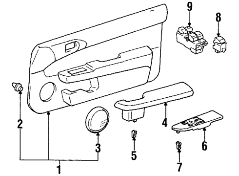 Toyota 74232-10030-C0 Panel, Front Armrest Base, Upper LH