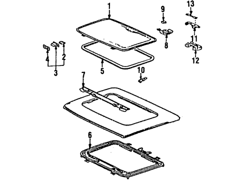 Toyota 63254-17010 Holder, Removable Roof Glass, Inner Rear