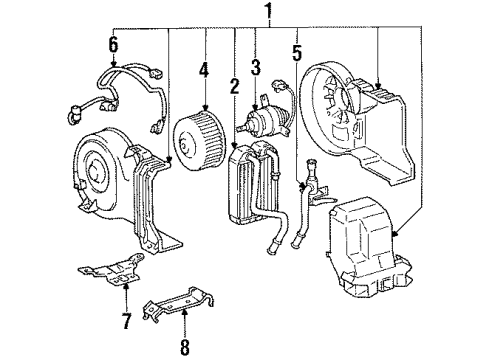 Toyota 87104-89116 Motor Sub-Assy, Rear Heater Blower