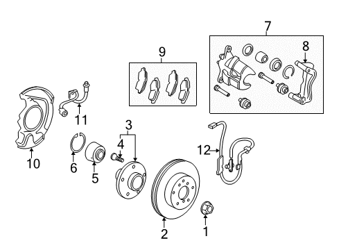 Toyota 04478-12130 Cylinder Kit, Fr Dis