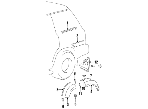 Toyota 75652-60090 Moulding, Quarter, Outside LH