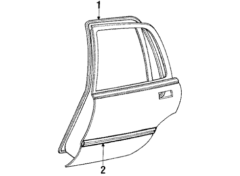 Toyota 67871-16050 Weatherstrip, Rear Door, RH