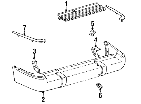 Toyota 52175-60040 Bracket, Rear Bumper Arm Mounting, RH