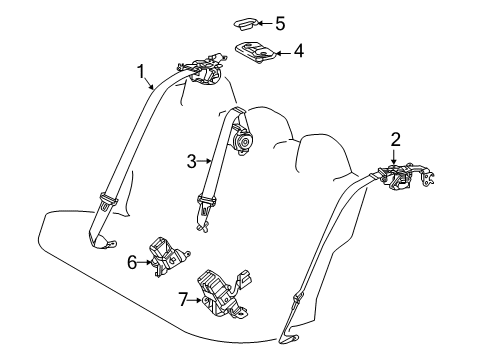 Toyota 73380-47110-C0 Belt Assembly, Rear Seat