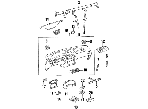 Toyota 55522-16030 Cover, Radio Tuner Opening