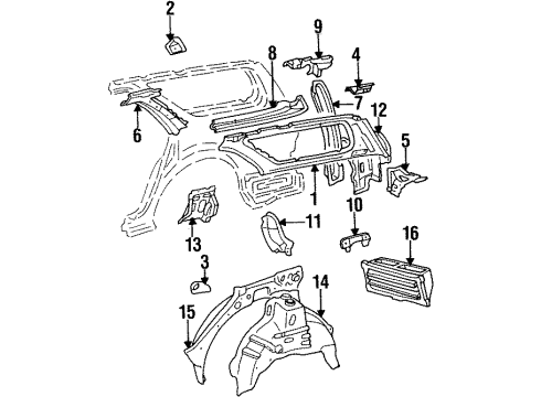 Toyota 61724-06010 Reinforcement, Quarter Window Opening, LH