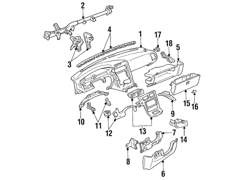 Toyota 55330-17030 Reinforcement, Instrument Panel