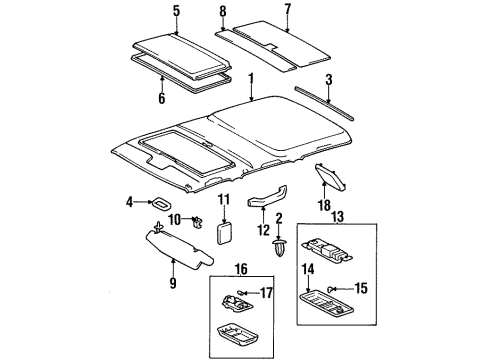 Toyota 63306-60090-B0 Trim Sub-Assy, Sunshade