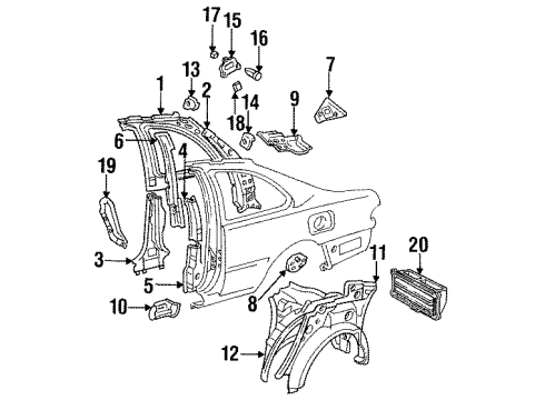 Toyota 61737-33010 Reinforcement, Roof Side, Inner RH