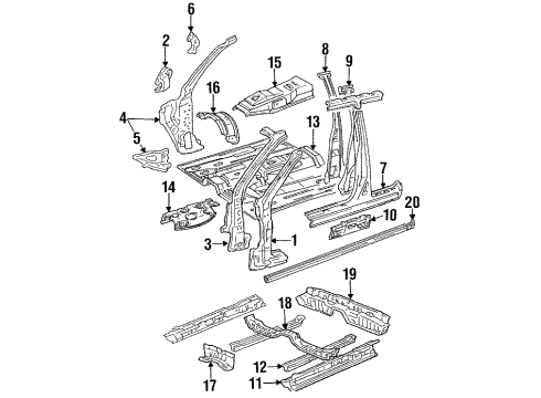 Toyota 61344-33020 Pillar, Center Body, Inner LH