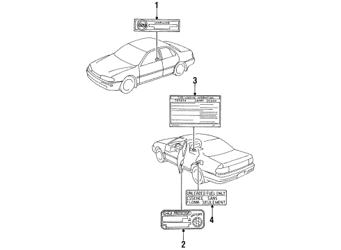 Toyota 11298-74850 Emission Label