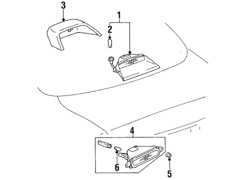 Toyota 81977-20180-C0 Cover, Center Stop Lamp