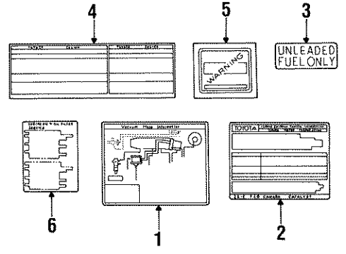 Toyota 11298-74650 Plate, Emission Control Information